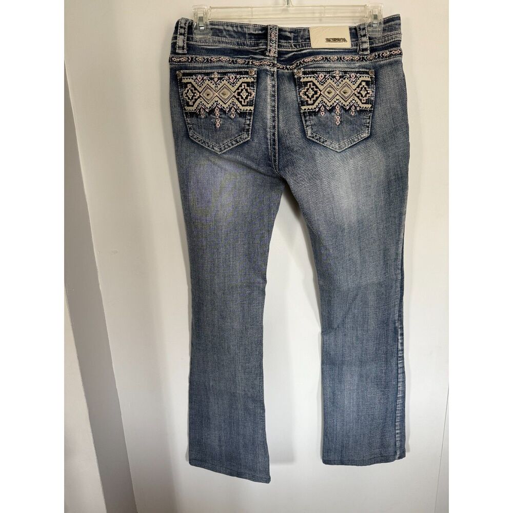 KEYA Western Boot Cut Jeans Size 32/13 with Embroidery Detail and Bling ?vtg